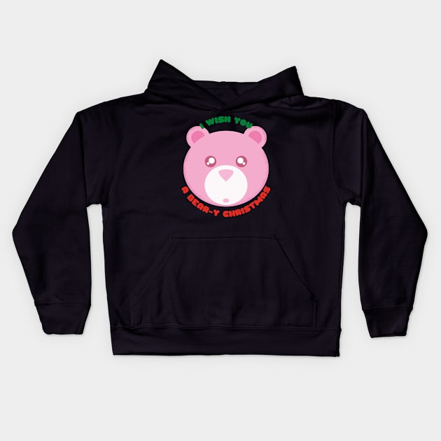 Christmas Teddy Bears I Wish You a Bear-y Christmas Cute Festive Gift for Teddy Bear Lovers Kids Hoodie by nathalieaynie